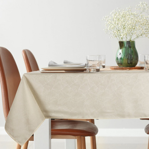 140 x 260 Decorative Jacquard Tablecloth Isla Cream