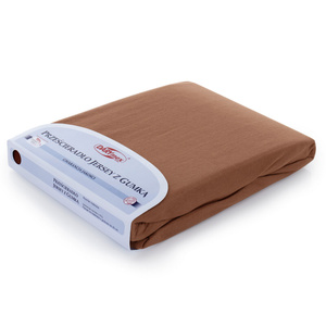 Jersey sheet with elastic 045_D Chocolate 160x200