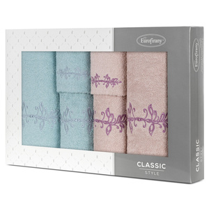 Towel Set 6pcs. Camellia 380 Powder+Mint
