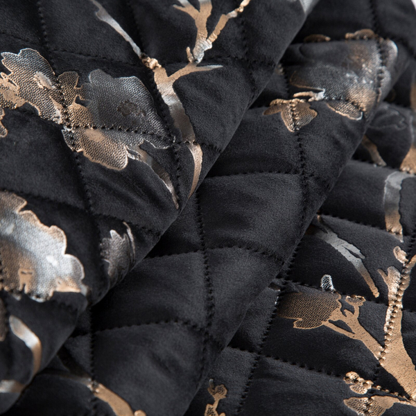 Quilted Velvet Bedspread 170 x 210 Blink5 Black