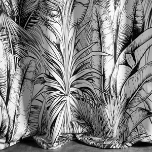 Curtain 140 x 250 Ready-made Nerina Drawstrings Bia+Black