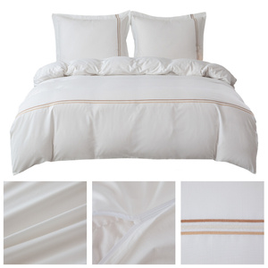 Pościel 160 x 200 3cz Gładka Z Haftem Lumera 01