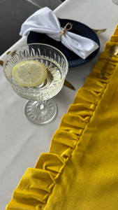 Table Runner 40 x 160 Decorative with Ruffles Ligia 03