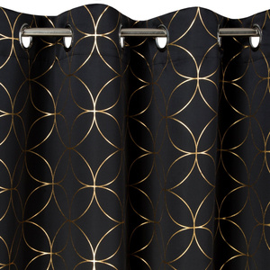 Blackout Abella Black+Gold Decorative Curtain 135 x 250