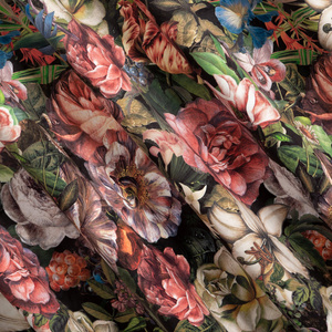 Curtain 140 x 270 Decorative Velvet Peony Bord