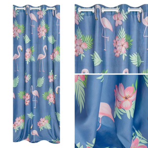 Curtain 140 x 250 Decorative Flamingos Blue