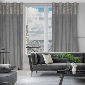 Curtain 140 x 250 Decorative Liza Steel+Gold