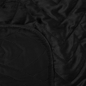 170 x 210 Quilted Velvet Bedspread Luiz6 Black