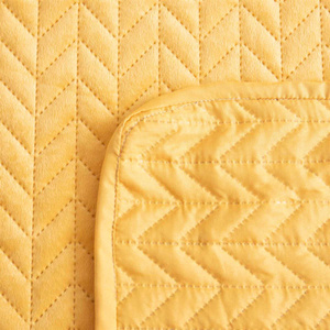 Quilted Velvet Moxie Mustard 220 x 240 Bedspread