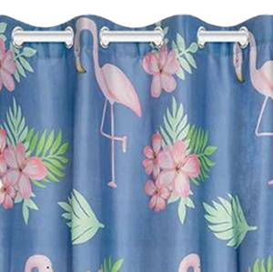 Curtain 140 x 250 Decorative Flamingos Blue
