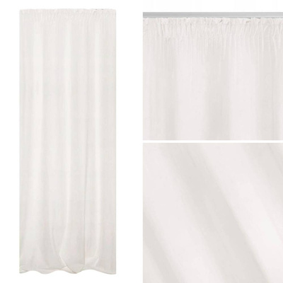 Zasłona 140 x 270 Dekoracyjna Velvet Soft Biały
