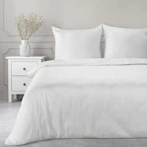 Bedding 160 x 200 3 pcs Cotton Satin Vera White