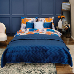 200 x 220 Decorative Velour Bedspread Sofia Pomegranate