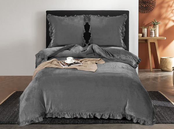 Bedding 160 x 200 3pcs Microfiber Frill Erva 2577