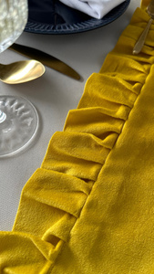 Table Runner 40 x 160 Decorative with Ruffles Ligia 03