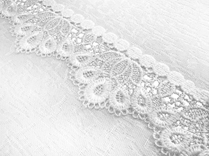 Stain-Resistant Tablecloth 150 x 280 with Lace 2100 White