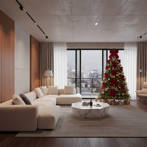 Kokarda 29 x 33 Świąteczna Welurowa Holly Bow 01