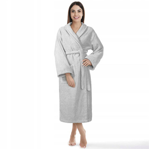 Hotel Bathrobe Cotton Terry Unisex XS Grey