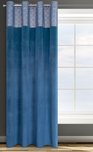 Curtain 140 x 250 Decorative Drawstring Agnes Navy Blue