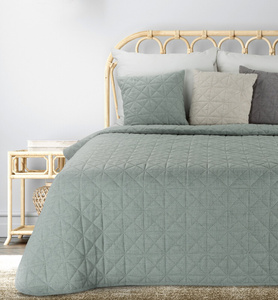 Bedspread 170 x 210 Quilted Linen2 Mint