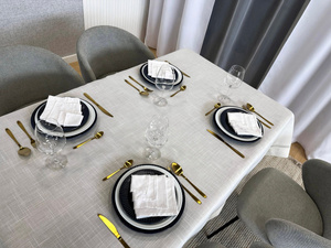 Stain-Resistant Tablecloth 140 x 260 with Lace Nela 549