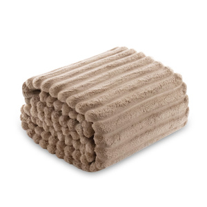 Koc 160 x 200  Mikrofibra Tłoczona Pasy Nuvio 04