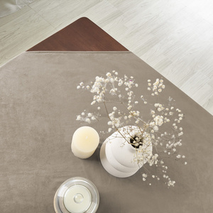 85 x 85 Decorative Velvet Soft Beige Tablecloth