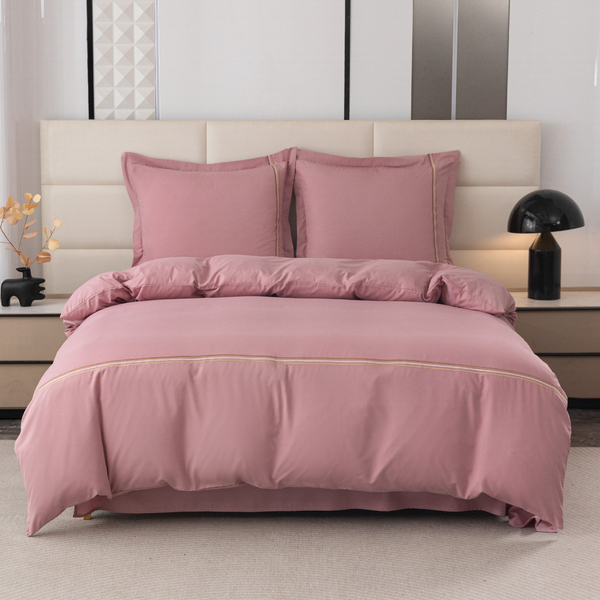 Pościel 200 x 220 3cz Gładka Z Haftem Lumera 10