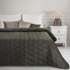 Quilted Velvet Bedspread 220 x 240 Sofia5 Steel