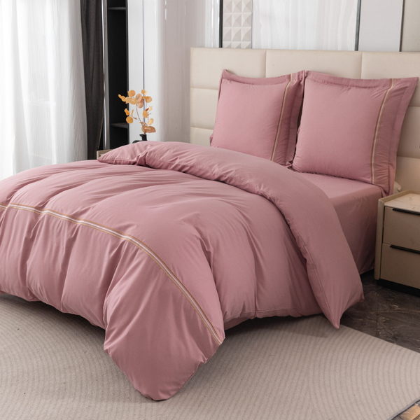 Pościel 200 x 220 3cz Gładka Z Haftem Lumera 10