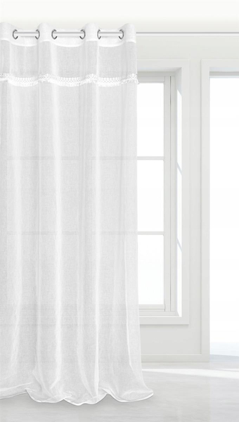 Curtain 140 x 250 Decorative Boho Splits White