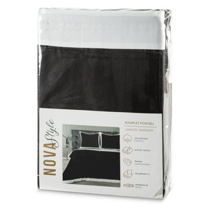 Pościel 220 x 200 3cz Satynowa Laura Czarny+Biel