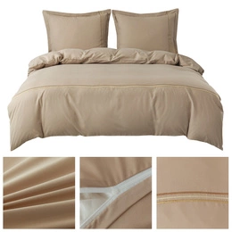 Pościel 200 x 220 3cz Gładka Z Haftem Lumera 13