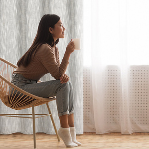 Curtain 140 x 250 Decorative Drawers Anika Beige