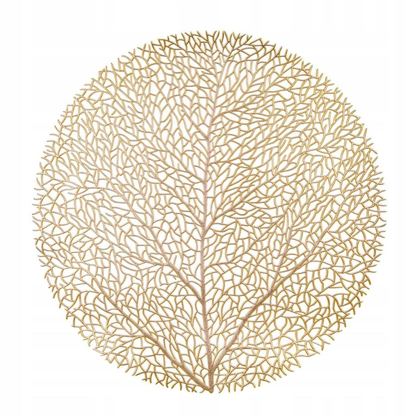 Podkładka fi 38 Dekoracyjna Okrągła Leaf Złoty