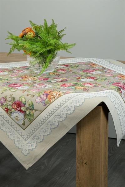 Tablecloth 100 x 100 Decorative Tapestry 1175 Olive