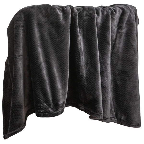 Koc 70 x 150 Pluszowy Mikrofibra Willy Czarny