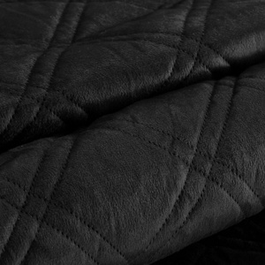 Narzuta 170 x 210 Pikowana Welurowa Luiz8 Czarny