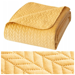 Quilted Velvet Moxie Mustard 220 x 240 Bedspread