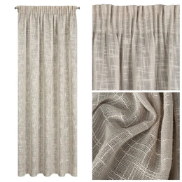 Zasłona 140 x 270 Dekoracyjna Taśma Rubi Beżowy