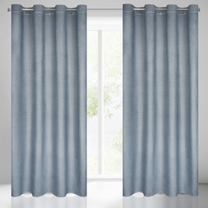 Velvet Darcy Curtain 140 x 250 Spillover Navy Blue