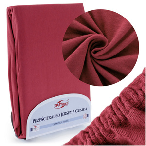Jersey sheet with elastic 019_D Maroon 90x200