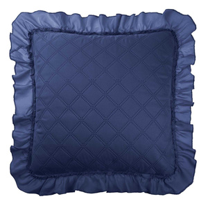 45 x 45 Decorative Quilted Pillowcase Ruffy Navy Blue