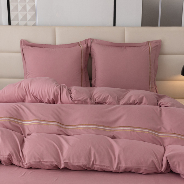 Pościel 200 x 220 3cz Gładka Z Haftem Lumera 10