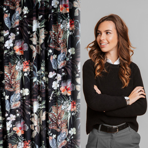 Curtain 140 x 270 Decorative Tape Alani Black+Gray