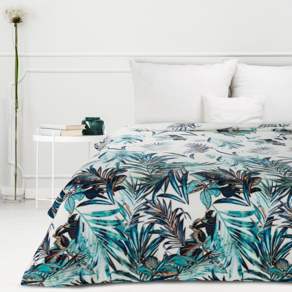 Koc 150 x 200 Mikrofibra Pilar Biały+Niebieski