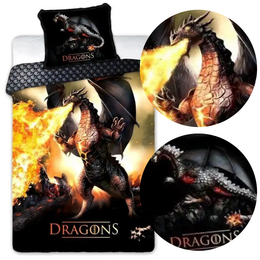 Pościel 160 x 200 Młodzieżowa 027 Ognisty Smok