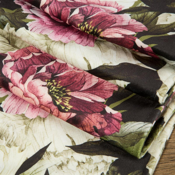 30 x 40 4pc Decorative Velvet3 Napkin Olive+Pink