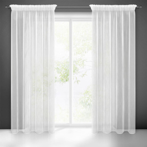 Decorative curtain Nice 140 x 270 Tape White