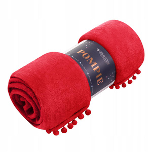 Blanket 150 x 200 Microfiber Pompies Red